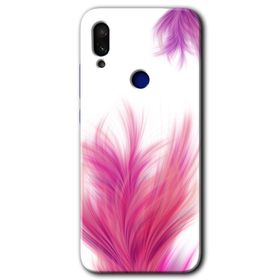 Xiaomi Redmi Note 7 Pembe Tüy Baskılı Uyumlu Silikon Kılıf