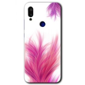 Xiaomi Redmi Note 7 Pembe Tüy Baskılı Uyumlu Silikon Kılıf