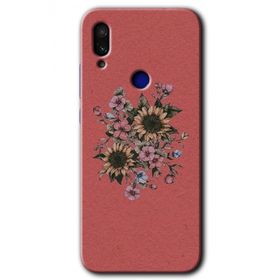 Xiaomi Redmi Note 7 Retro Çiçek Baskılı Uyumlu Silikon Kılıf