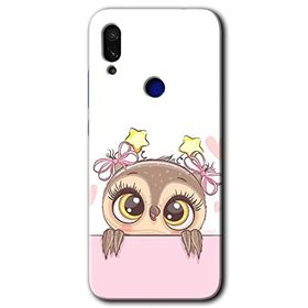 Xiaomi Redmi Note 7 Sevimli Baykuş Baskılı Uyumlu Silikon Kılıf