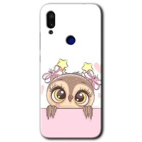 Xiaomi Redmi Note 7 Sevimli Baykuş Baskılı Uyumlu Silikon Kılıf