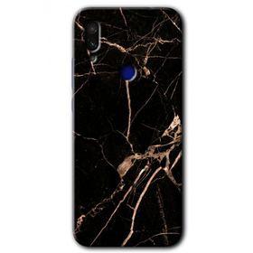 Xiaomi Redmi Note 7 Siyah Gold Mermer Baskılı Uyumlu Silikon Kılıf