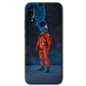 Xiaomi Redmi Note 7 Smoke Astronot Baskılı Uyumlu Silikon Kılıf
