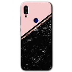 Xiaomi Redmi Note 7 Yarım Mermer Baskılı Uyumlu Silikon Kılıf