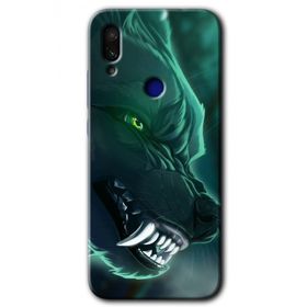 Xiaomi Redmi Note 7 Yeşil Kurt Baskılı Uyumlu Silikon Kılıf