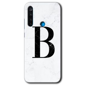Xiaomi Redmi Note 8 Beyaz Mermer Desenli A Harfi Baskılı Uyumlu Silikon Kılıf