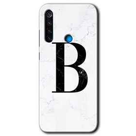 Xiaomi Redmi Note 8 Beyaz Mermer Desenli A Harfi Baskılı Uyumlu Silikon Kılıf
