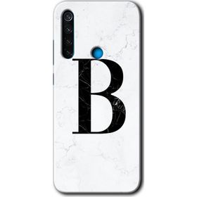 Xiaomi Redmi Note 8 Beyaz Mermer Desenli A Harfi Baskılı Uyumlu Silikon Kılıf