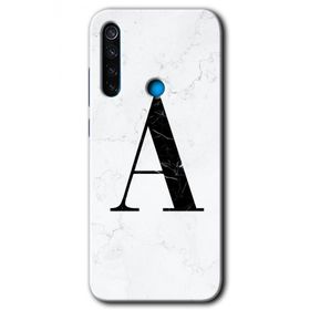 Xiaomi Redmi Note 8 Beyaz Mermer Desenli C Harfi Baskılı Uyumlu Silikon Kılıf