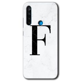 Xiaomi Redmi Note 8 Beyaz Mermer Desenli D Harfi Baskılı Uyumlu Silikon Kılıf