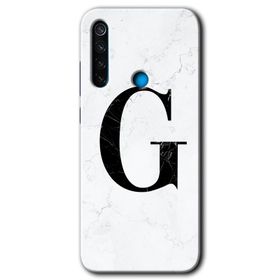 Xiaomi Redmi Note 8 Beyaz Mermer Desenli D Harfi Baskılı Uyumlu Silikon Kılıf