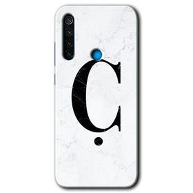 Xiaomi Redmi Note 8 Beyaz Mermer Desenli D Harfi Baskılı Uyumlu Silikon Kılıf