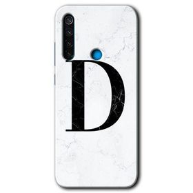 Xiaomi Redmi Note 8 Beyaz Mermer Desenli E Harfi Baskılı Uyumlu Silikon Kılıf
