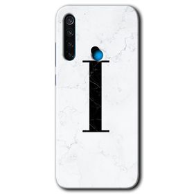 Xiaomi Redmi Note 8 Beyaz Mermer Desenli İ Harfi Baskılı Uyumlu Silikon Kılıf
