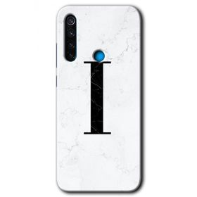 Xiaomi Redmi Note 8 Beyaz Mermer Desenli J Harfi Baskılı Uyumlu Silikon Kılıf