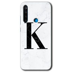 Xiaomi Redmi Note 8 Beyaz Mermer Desenli L Harfi Baskılı Uyumlu Silikon Kılıf
