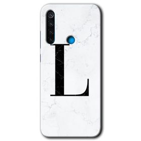 Xiaomi Redmi Note 8 Beyaz Mermer Desenli M Harfi Baskılı Uyumlu Silikon Kılıf