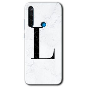 Xiaomi Redmi Note 8 Beyaz Mermer Desenli M Harfi Baskılı Uyumlu Silikon Kılıf