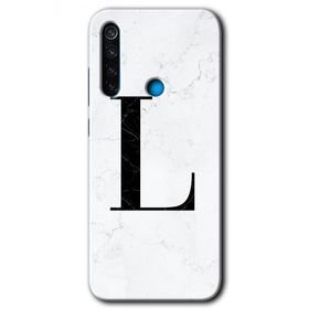 Xiaomi Redmi Note 8 Beyaz Mermer Desenli M Harfi Baskılı Uyumlu Silikon Kılıf