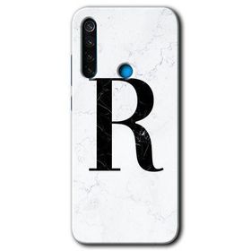 Xiaomi Redmi Note 8 Beyaz Mermer Desenli S Harfi Baskılı Uyumlu Silikon Kılıf