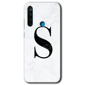 Xiaomi Redmi Note 8 Beyaz Mermer Desenli S Harfi Baskılı Uyumlu Silikon Kılıf