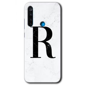 Xiaomi Redmi Note 8 Beyaz Mermer Desenli S Harfi Baskılı Uyumlu Silikon Kılıf