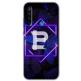 Xiaomi Redmi Note 8 Dark Neon Yaprak A Harfi Baskılı Uyumlu Silikon Kılıf