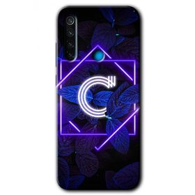 Xiaomi Redmi Note 8 Dark Neon Yaprak C Harfi Baskılı Uyumlu Silikon Kılıf
