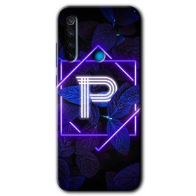 Xiaomi Redmi Note 8 Dark Neon Yaprak R Harfi Baskılı Uyumlu Silikon Kılıf