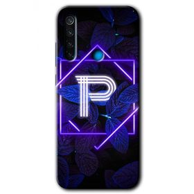 Xiaomi Redmi Note 8 Dark Neon Yaprak R Harfi Baskılı Uyumlu Silikon Kılıf