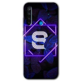 Xiaomi Redmi Note 8 Dark Neon Yaprak S Harfi Baskılı Uyumlu Silikon Kılıf