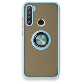 Xiaomi Redmi Note 8 Montreal Yüzüklü Silikon Kapak Buz Mavi Kılıf