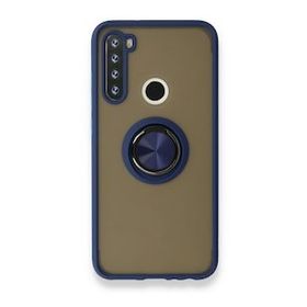 Xiaomi Redmi Note 8 Montreal Yüzüklü Silikon Kapak Lacivert Kılıf