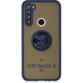 Xiaomi Redmi Note 8 Montreal Yüzüklü Silikon Kapak Lacivert Kılıf