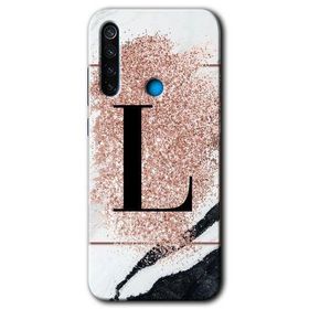 Xiaomi Redmi Note 8 Pembe Mermer Desenli M Harfi Baskılı Uyumlu Silikon Kılıf