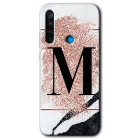 Xiaomi Redmi Note 8 Pembe Mermer Desenli N Harfi Baskılı Uyumlu Silikon Kılıf