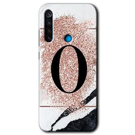 Xiaomi Redmi Note 8 Pembe Mermer Desenli O Harfi Baskılı Uyumlu Silikon Kılıf