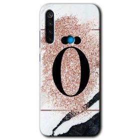 Xiaomi Redmi Note 8 Pembe Mermer Desenli P Harfi Baskılı Uyumlu Silikon Kılıf