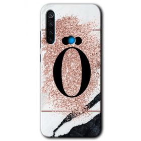 Xiaomi Redmi Note 8 Pembe Mermer Desenli P Harfi Baskılı Uyumlu Silikon Kılıf