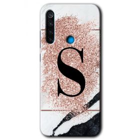 Xiaomi Redmi Note 8 Pembe Mermer Desenli Ş Harfi Baskılı Uyumlu Silikon Kılıf
