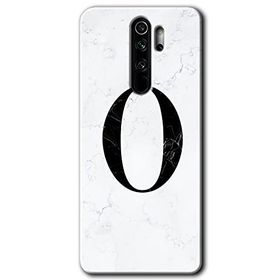 Xiaomi Redmi Note 8 Pro Beyaz Mermer Desenli Ö Harfi Baskılı Uyumlu Silikon Kılıf