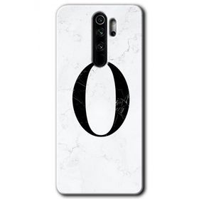 Xiaomi Redmi Note 8 Pro Beyaz Mermer Desenli Ö Harfi Baskılı Uyumlu Silikon Kılıf