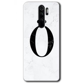 Xiaomi Redmi Note 8 Pro Beyaz Mermer Desenli Ö Harfi Baskılı Uyumlu Silikon Kılıf