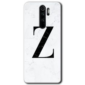 Xiaomi Redmi Note 8 Pro Beyaz Mermer Desenli Z Harfi Baskılı Uyumlu Silikon Kılıf