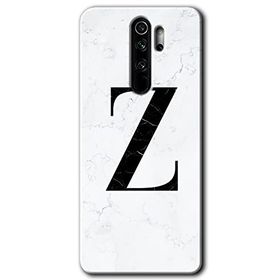 Xiaomi Redmi Note 8 Pro Beyaz Mermer Desenli Z Harfi Baskılı Uyumlu Silikon Kılıf