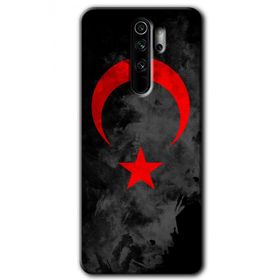 Xiaomi Redmi Note 8 Pro Black Ayyıldız Baskılı Uyumlu Silikon Kılıf