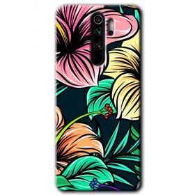Xiaomi Redmi Note 8 Pro Çizim Çiçekler Baskılı Uyumlu Silikon Kılıf