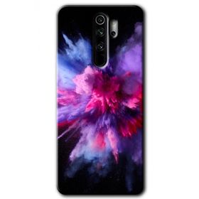 Xiaomi Redmi Note 8 Pro Color Splash Purple Baskılı Uyumlu Silikon Kılıf