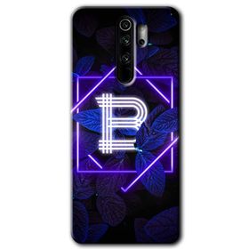Xiaomi Redmi Note 8 Pro Dark Neon Yaprak B Harfi Baskılı Uyumlu Silikon Kılıf