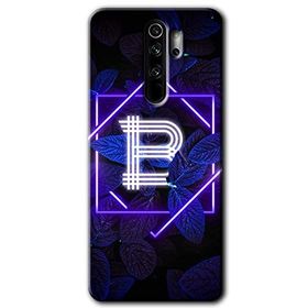 Xiaomi Redmi Note 8 Pro Dark Neon Yaprak B Harfi Baskılı Uyumlu Silikon Kılıf